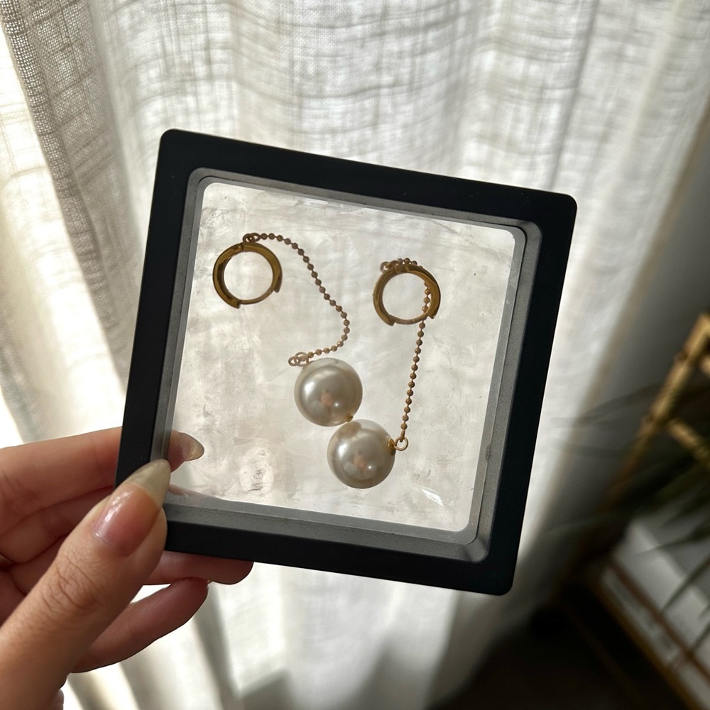 Oversized Pearl Drop Earrings
